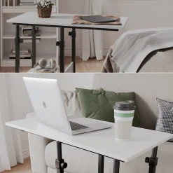 Stubentisch Liam Weiß 89 x 40 cm mit Rollen Vicco