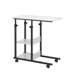 Stubentisch Liam Weiß 89 x 40 cm mit Rollen Vicco