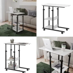 Stubentisch Liam Weiß 89 x 40 cm mit Rollen Vicco