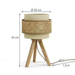 Tischlampe Morten Creme 26 x 45 cm mit Standfuß Vicco