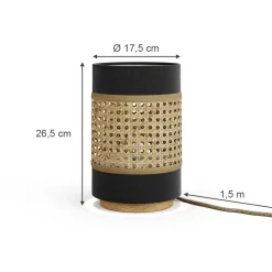 Tischlampe Morten Schwarz 17.5 x 26.5 cm Vicco