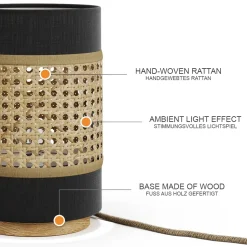 Tischlampe Morten Schwarz 17.5 x 26.5 cm Vicco