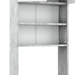 Toilettenschrank Beton/Weiß 64 x 190 cm mit 2 Türen Vicco