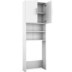 Toilettenschrank Weiß 64 x 190 cm mit 2 Türen Vicco