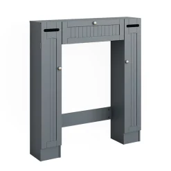 Toilettenschrank Bianco Grau 89 x 99 cm mit 2 Toilettenpapierspendern Vicco