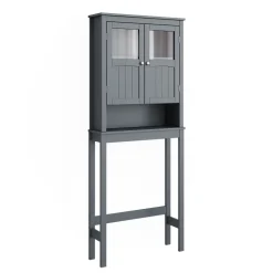 Toilettenschrank Bianco Grau 69 x 171 cm Vicco