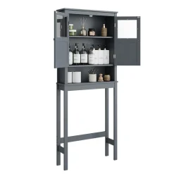 Toilettenschrank Bianco Grau 69 x 171 cm Vicco