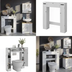 Toilettenschrank Bianco Weiß 89 x 99 cm mit 2 Toilettenpapierspendern Vicco