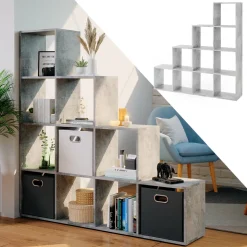 Treppenregal Beton 142.5 x 140 cm Vicco