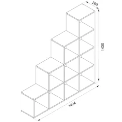 Treppenregal Beton 142.5 x 140 cm Vicco