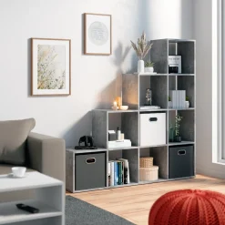 Treppenregal Beton 142.5 x 140 cm Vicco