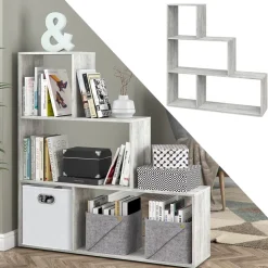 Treppenregal Grau 116.8 x 123.2 cm Vicco