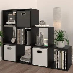 Treppenregal Schwarz 142.4 x 107.8 cm Vicco