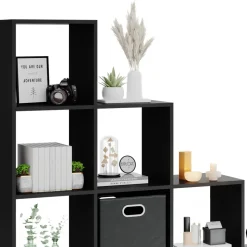 Treppenregal Schwarz 142.5 x 140 cm Vicco