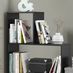 Treppenregal Schwarz 116.8 x 123.2 cm Vicco