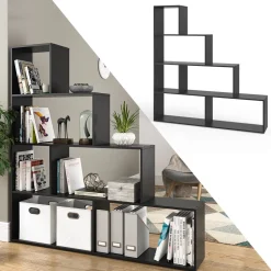 Treppenregal Schwarz 163 x 155 cm Vicco