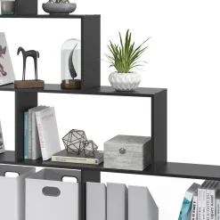 Treppenregal Schwarz 163 x 155 cm Vicco