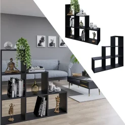 Treppenregal Schwarz 107.2 x 107.8 cm Vicco