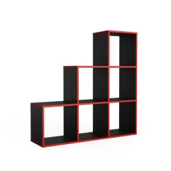 Treppenregal Schwarz/Rot 107.2 x 107.8 cm Vicco