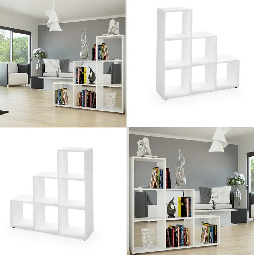 Treppenregal Weiß 107.2 x 107.8 cm Vicco