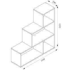 Treppenregal Weiß 116.8 x 123.2 cm Vicco