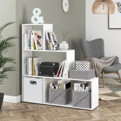 Treppenregal Weiß 116.8 x 123.2 cm Vicco