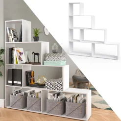 Treppenregal Weiß 163 x 155 cm Vicco