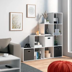 Treppenregal Weiß 142.5 x 140 cm Vicco