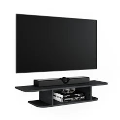 Tv-Schrank Lorio Schwarz Beton 105 x 18.2 cm offene Fächer Vicco