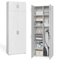 Universalschrank Ingo Weiß 80 x 182.4 cm mit Schrankaufsatz Vicco