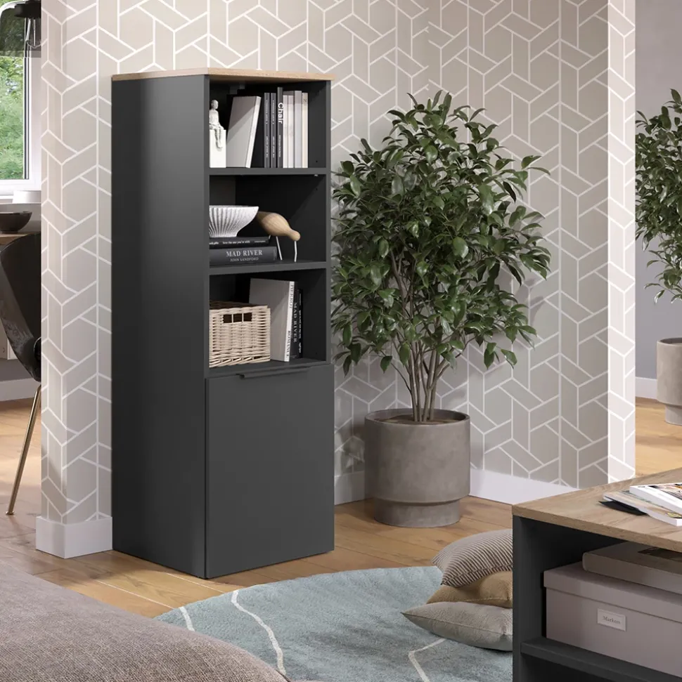 Universalschrank Wido Anthrazit/Sonoma 40.2 x 120 cm mit einer Tür Vicco