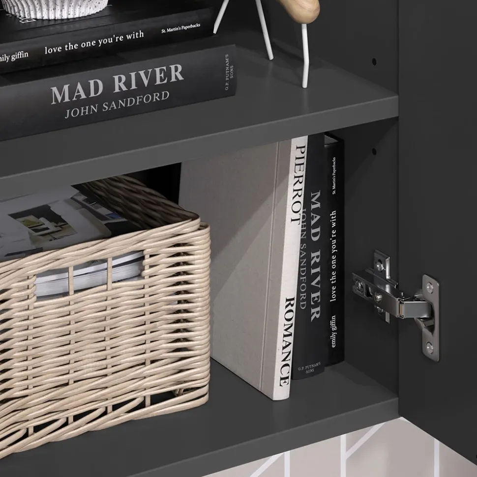 Universalschrank Wido Anthrazit/Sonoma 40.2 x 120 cm mit einer Tür Vicco