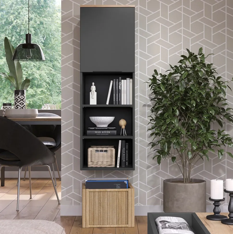 Universalschrank Wido Anthrazit/Sonoma 40.2 x 120 cm mit einer Tür Vicco