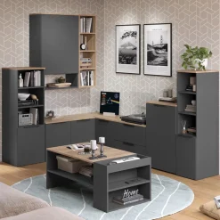 Universalschrank Wido Anthrazit/Sonoma 40.2 x 120 cm mit einer Tür Vicco