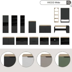 Universalschrank Wido Anthrazit/Sonoma 40.2 x 120 cm mit einer Tür Vicco