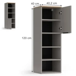 Universalschrank Wido Greige 40.2 x 120 cm mit einer Tür Vicco