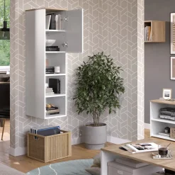 Universalschrank Wido Weiß/Sonoma 30.2 x 120 cm mit einer Tür Vicco