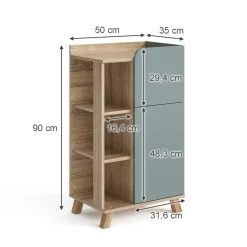 Unterschrank Karen Sonoma/Blau 50 x 90 cm mit Tür und Schublade Vicco
