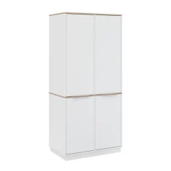 Vicco Aktenschrank Betti, Büroschrank, Weiß/Sonoma, 82 x 179 cm mit 6 Regale