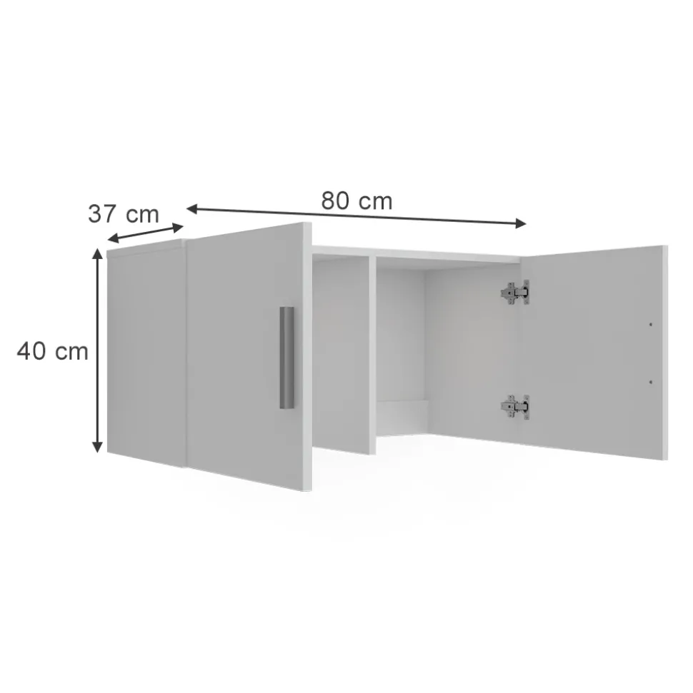 Vicco Aufsatzmodul "Ingo", Weiß, 80 x 40 cm mit 2 Türen