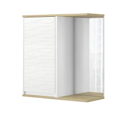 Vicco Bad Spiegelschrank Weiß Livia 60x63x24 cm - Badezimmerschrank mit Spiegel, Nutzt den Raum über der Toilette clever aus