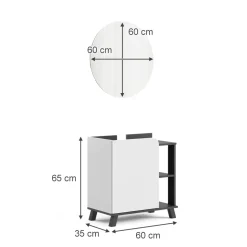Vicco Badmöbel-Set Anthrazit/Weiß Karen, bestehend aus Badezimmerspiegel, Waschbeckenunterschrank - Offene und geschlossene Fächer für flexible Aufbewahrung