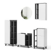 Vicco Badmöbel-Set Anthrazit/Weiß Karen, bestehend aus Badspiegel, Hängeschrank, Midischrank, Waschtischunterschrank, Badschrank - Offene und geschlossene Fächer für flexible Aufbewahrung