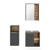 Vicco Badmöbel-Set Grau/Artisan Viola, bestehend aus Bad Spiegelschrank, Waschbeckenunterschrank, Midischrank - Mehr Stauraum ohne Bodenfläche zu nutzen