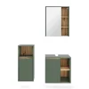 Vicco Badmöbel-Set Grün/Artisan Viola, bestehend aus Bad Spiegelschrank, Waschbeckenunterschrank, Midischrank - Mehr Stauraum ohne Bodenfläche zu nutzen