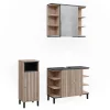 Vicco Badmöbel-Set Sonoma Aquis, bestehend aus Bad Spiegelschrank, Waschbeckenunterschrank, Midischrank - Offene und geschlossene Fächer für flexible Aufbewahrung