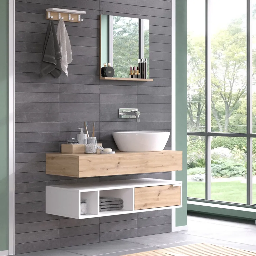 Vicco Badmöbel-Set Weiß Henri, bestehend aus Bad Spiegelschrank, Waschbeckenunterschrank, Midischrank - Mehr Stauraum ohne Bodenfläche zu nutzen