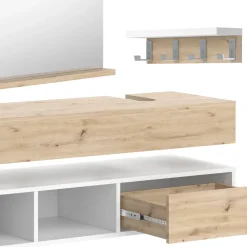 Vicco Badmöbel-Set Weiß Henri, bestehend aus Bad Spiegelschrank, Waschbeckenunterschrank, Midischrank - Mehr Stauraum ohne Bodenfläche zu nutzen