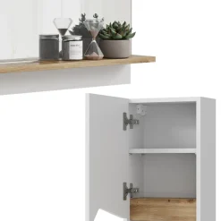 Vicco Badmöbel-Set Weiß Marelle, bestehend aus Bad Spiegelschrank, Waschbeckenunterschrank, Midischrank, Hängeschrank - Praktische Aufbewahrung für Badutensilien