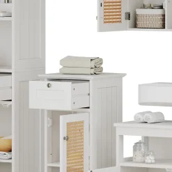 Vicco Badmöbel-Set Weiß Rosario, bestehend aus Badspiegelschrank, Waschbeckenunterschrank, Midischrank, Hochschrank - Viel Stauraum oben und unten